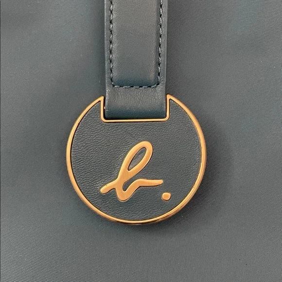 Agnes B Voyage Tote Bag Turquoise Blue Nylon Leather Bag Agnès B. France - Picture 8 of 11